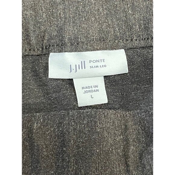 Chocolate J. Jill Ponte Slim Leg Brown Pull On Pants Size LARGE - Picture 3 of 3